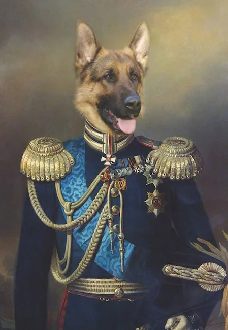 Le Berger en officier œuvre originale de Daniel Trammer