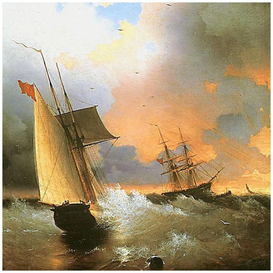 Tempête en mer Baltique, 70 × 60 cm, Daniel Trammer