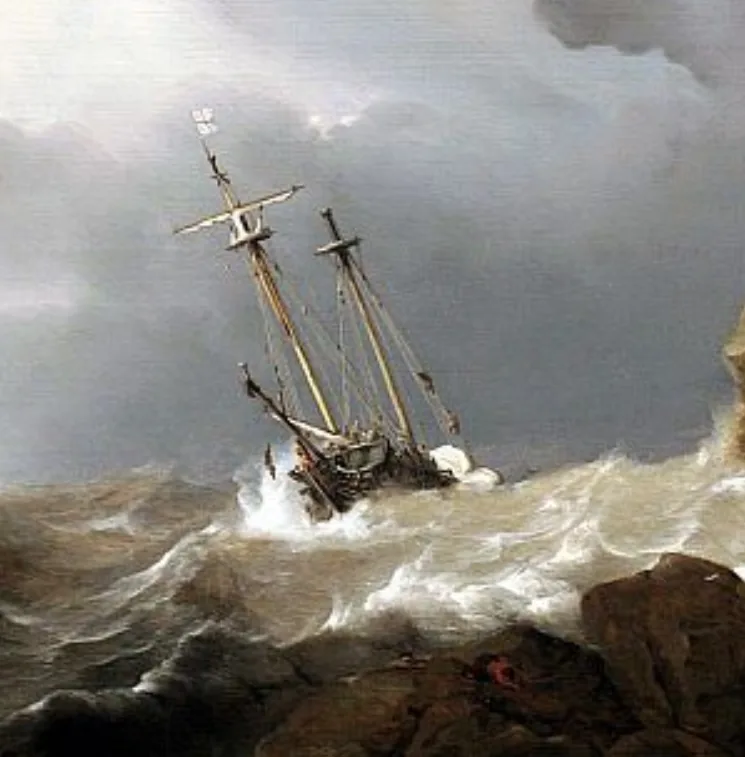 Tempête en mer 60x60 cm de Daniel Trammer